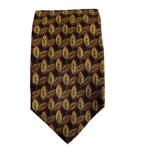 ermenegildo zegna gold leaf leaves print silk mens classic designer neck tie